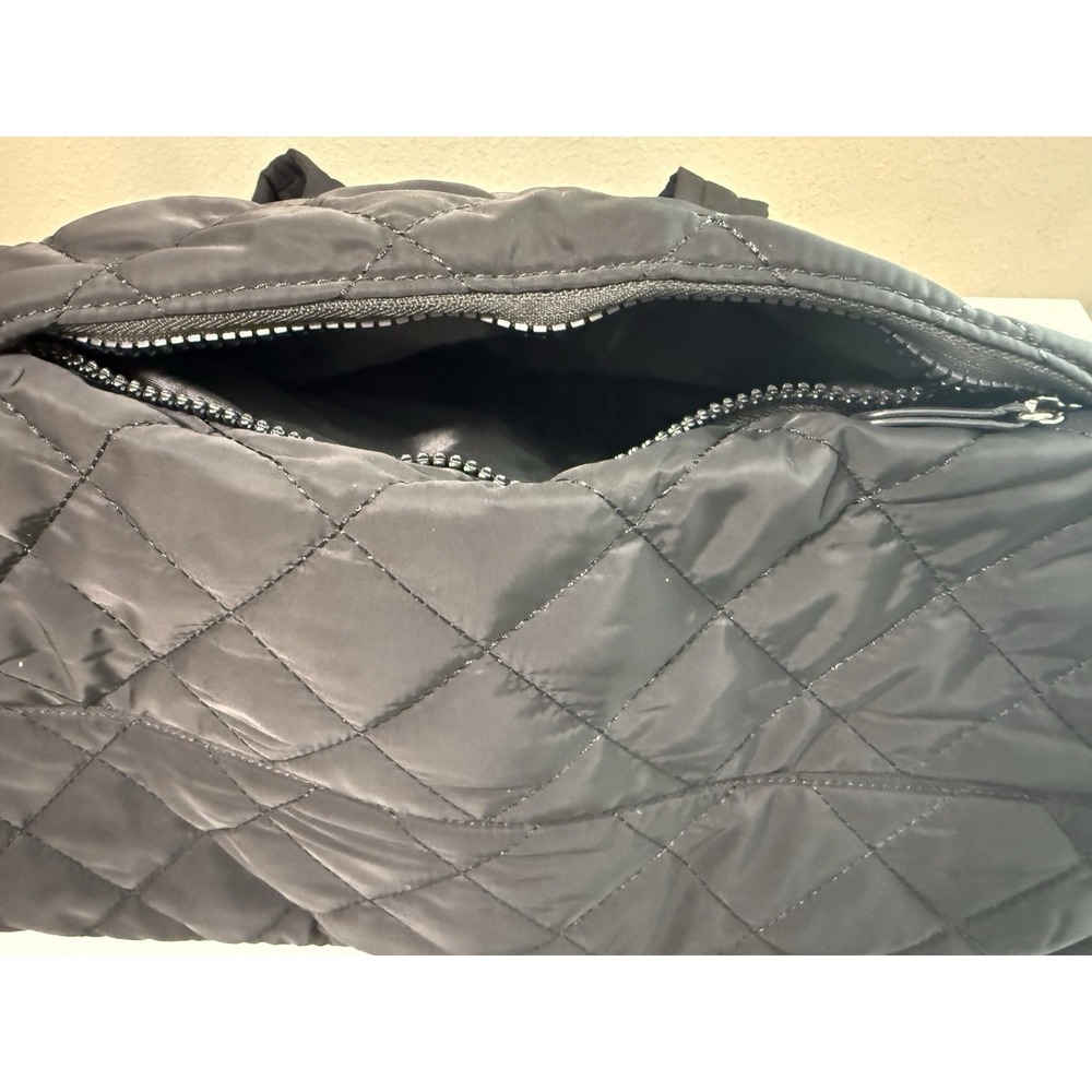Westbronco Quilted Tote Bag Black Nylon Large Shoulder Bag Travel Work NWT - Picture 5 of 5